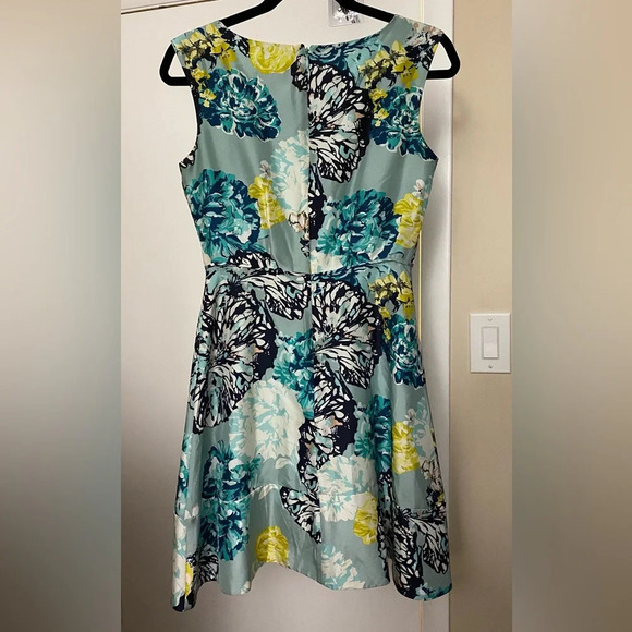 J. Crew Aquatic Floral Silk Dress Size 0 - Picture 3 of 6